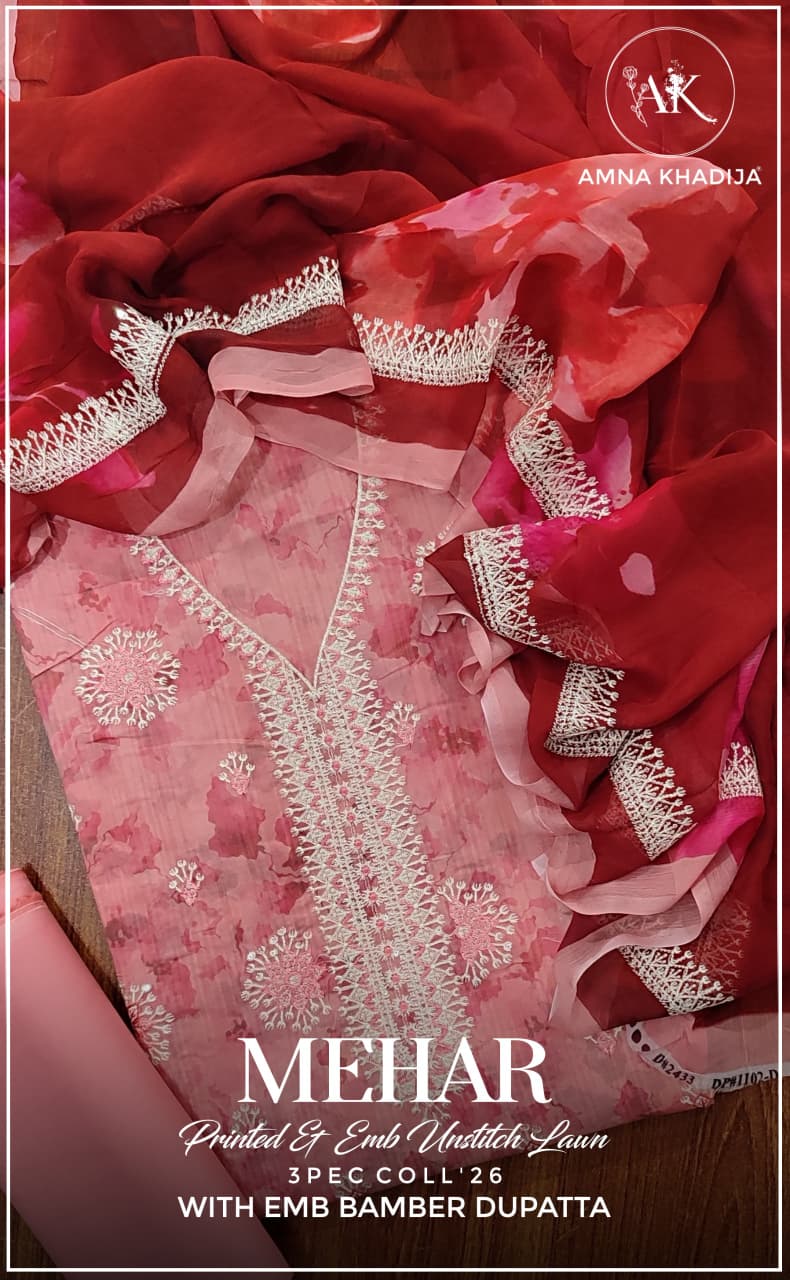 Printed lawn suits unstitched