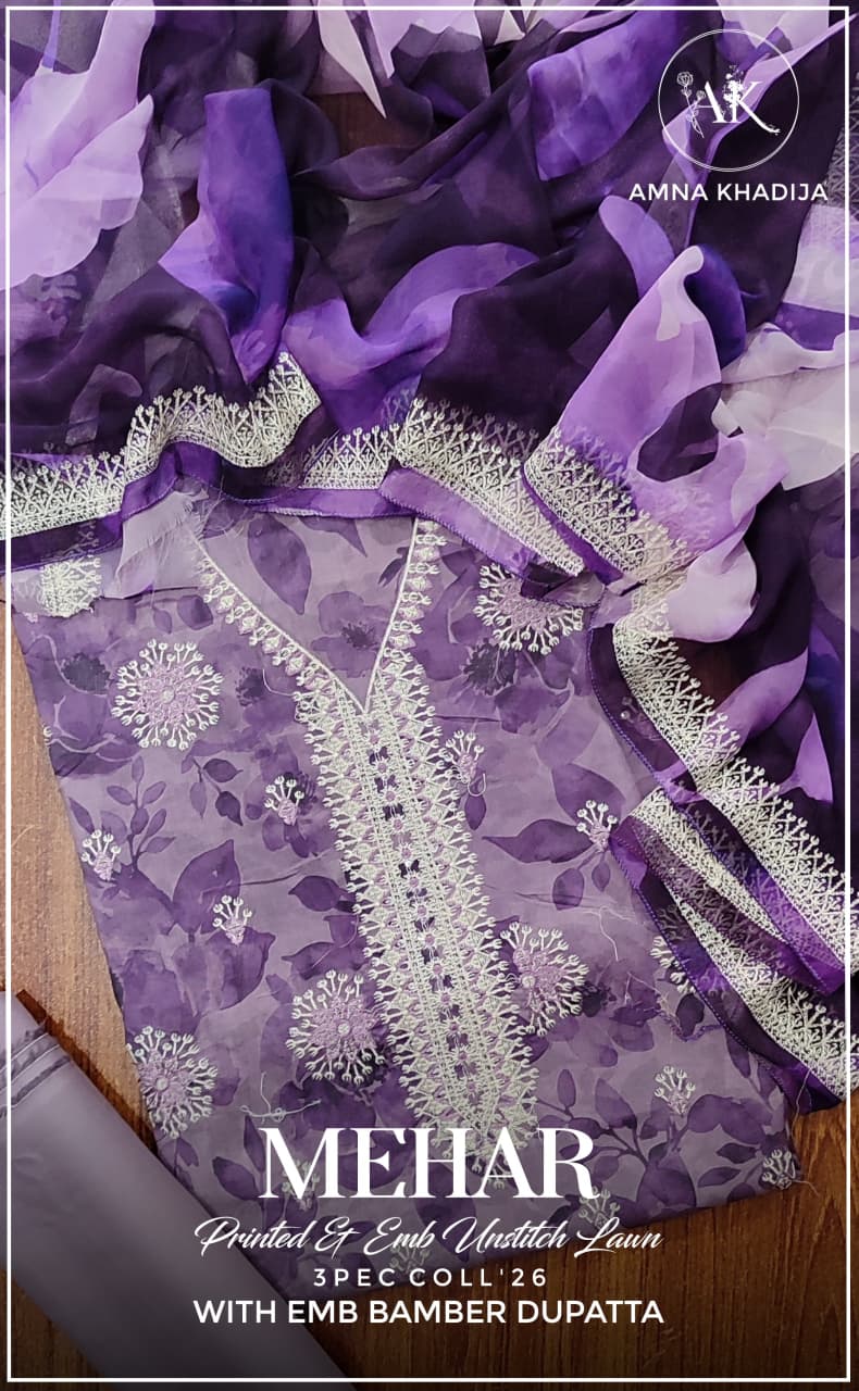 Printed lawn suits unstitched