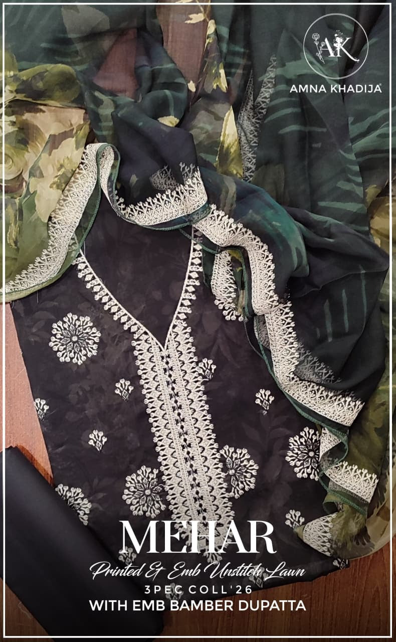 Printed lawn suits unstitched