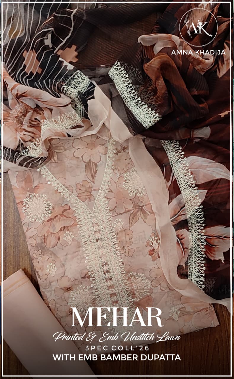 Printed lawn suits unstitched