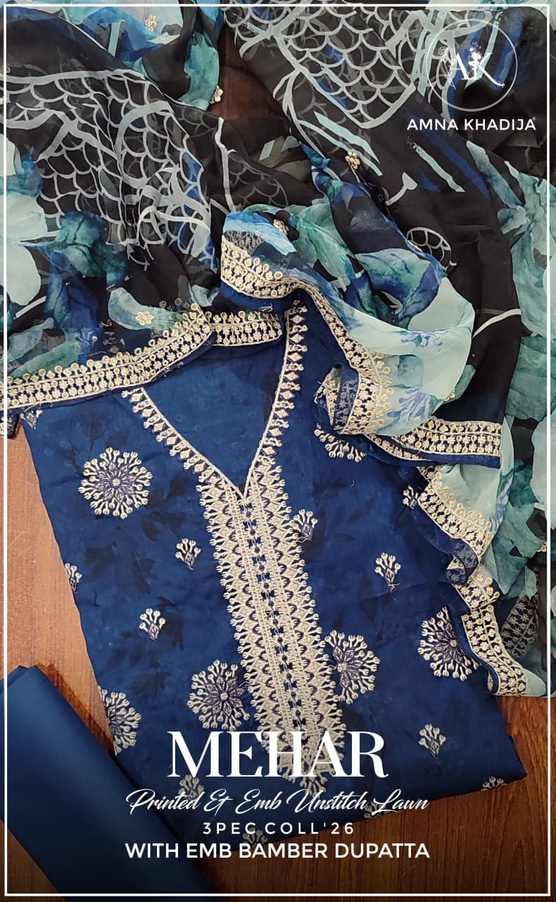 Printed lawn suits unstitched